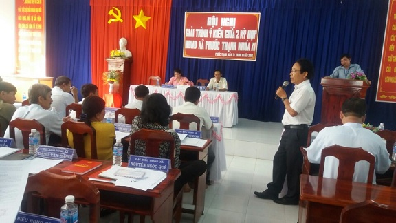 Thường trực HĐND xã Phước Thạnh tổ chức hội nghị giải trình ý kiến giữa 02 kỳ họp  năm 2016 của HĐND xã khóa XI, nhiệm kỳ 2016-2021