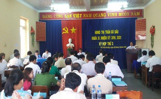 Hội đồng nhân dân thị trấn Gò Dầu, huyện Gò Dầu tổ chức kỳ họp thứ hai nhiệm kỳ 2016-2021