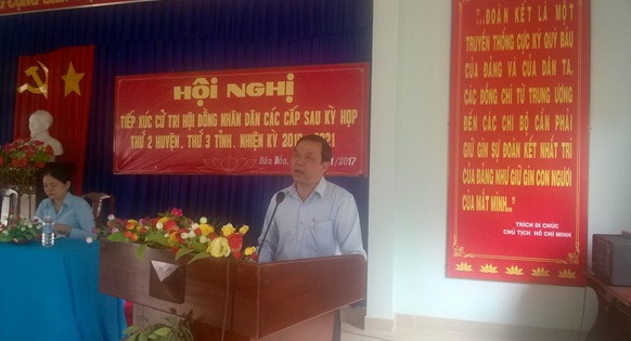 Đại biểu HĐND tỉnh, huyện tiếp xúc cử tri tại xã Bàu Đồn