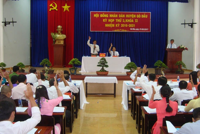 Hội đồng nhân dân huyện Gò Dầu khóa XI nhiệm kỳ 2016-2021 khai mạc kỳ họp lần thứ 3