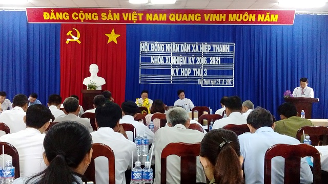 HĐND xã Hiệp Thạnh Khóa XI, nhiệm kỳ 2016-2021 Tổ chức kỳ họp lần thứ 3 HĐND xã