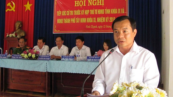 Đại biểu HĐND Tỉnh, Thành phố tiếp xúc cử tri phường Ninh Thạnh trước kỳ họp thứ tư