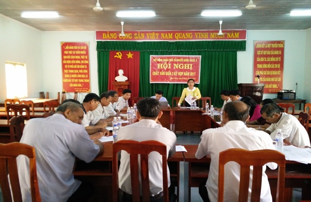 Thường trực HĐND xã Phước Đông tổ chức Hội nghị chất vấn giữa hai kỳ họp