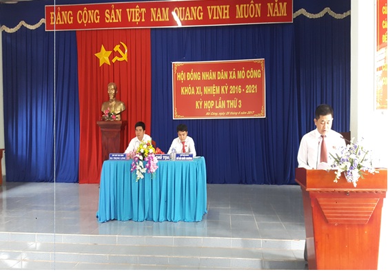Hội đồng nhân dân xã Mỏ Công: Tổ chức kỳ họp thứ 3 khoá XI, nhiệm kỳ 2016 – 2021