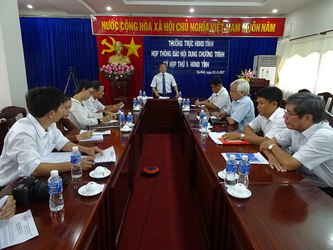 Hội đồng nhân dân tỉnh Tây Ninh họp báo thông báo  dự kiến nội dung chương trình kỳ họp thứ 5