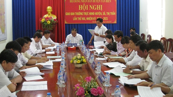 TT.HĐND huyện Tân Biên: Tổ chức hội nghị giao ban Thường trực HĐND huyện, xã, thị trấn lần thứ hai, nhiệm kỳ 2016-2021