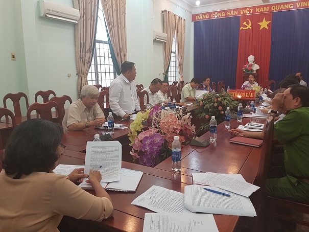 Ban Pháp chế HĐND huyện Gò Dầu thẩm tra các báo cáo, tờ trình dự thảo Nghị quyết trình kỳ họp thứ 4, Hội đồng nhân dân huyện khóa XI