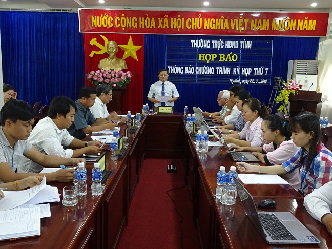 Hội đồng nhân dân tỉnh Tây Ninh họp báo thông báo dự kiến nội dung chương trình kỳ họp thứ 7