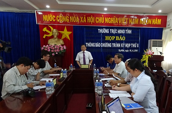 Hội đồng nhân dân tỉnh Tây Ninh họp báo thông báo dự kiến nội dung chương trình kỳ họp thứ 8