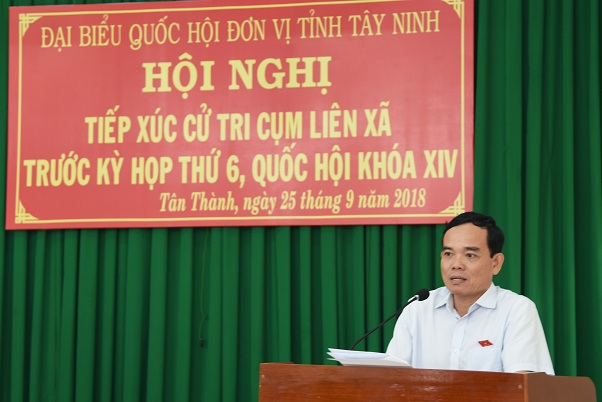 ĐẠI BIỂU QUỐC HỘI TỈNH TÂY NINH: TIẾP XÚC CỬ TRI  HUYỆN TÂN CHÂU TRƯỚC KỲ HỌP THỨ 6 QUỐC HỘI KHÓA XIV