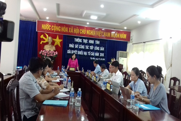 ĐOÀN GIÁM SÁT CỦA THƯỜNG TRỰC HĐND TỈNH: Khảo sát công tác tiếp công dân, giải quyết khiếu nại, tố cáo năm 2018