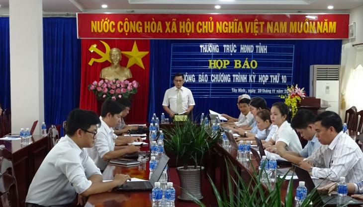 Hội đồng nhân dân tỉnh Tây Ninh: Họp báo thông báo dự kiến nội dung chương trình kỳ họp thứ 10
