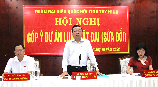 Đoàn đại biểu Quốc hội tỉnh Tây Ninh tổ chức Hội nghị  góp ý dự thảo Luật Đất đai (sửa đổi)