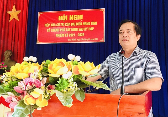 Đại biểu HĐND tỉnh tiếp xúc cử tri sau kỳ họp tại xã Bình Minh và phường Ninh Sơn