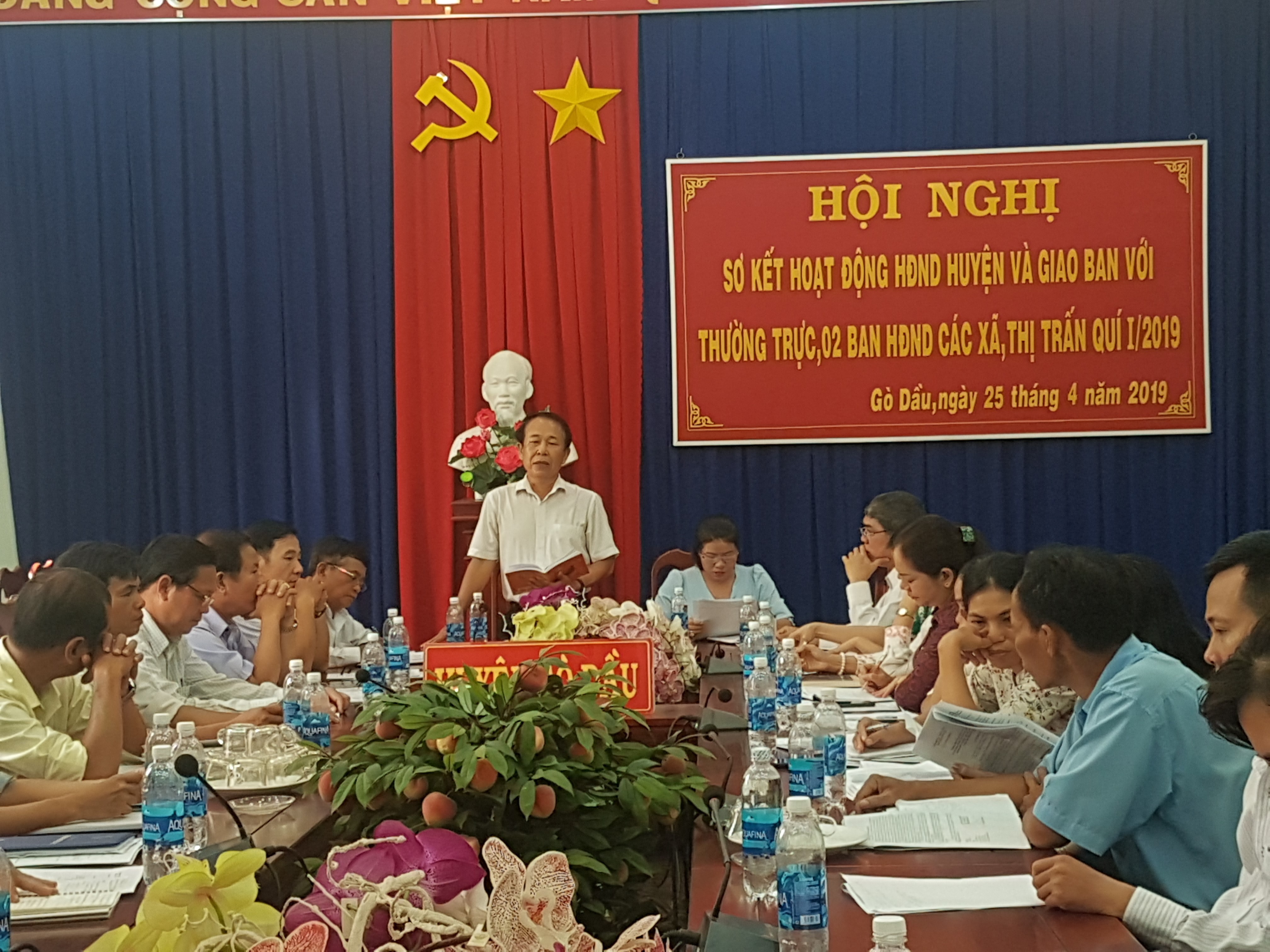 HỘI ĐỒNG NHÂN DÂN HUYỆN GÒ DẦU SƠ KẾT HOẠT ĐỘNG VÀ GIAO BAN VỚI THƯỜNG TRỰC VÀ 02 BAN CÁC XÃ,THỊ TRẤN  QUÍ I NĂM 2019