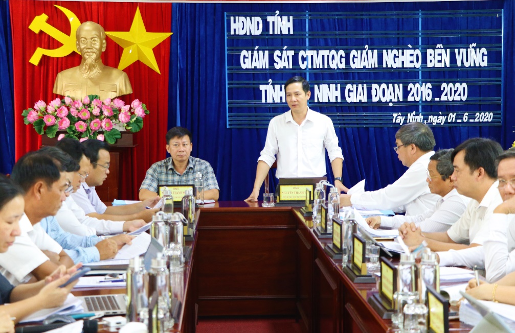 Thường trực HĐND tỉnh làm việc với UBND tỉnh về thực hiện Chương trình mục tiêu quốc gia giảm nghèo bền vững tỉnh Tây Ninh giai đoạn 2016 - 2020